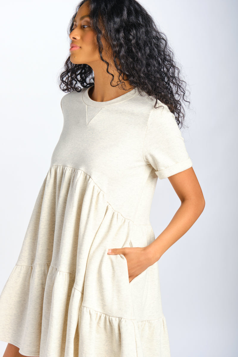 SS French Terry Tiered Dress