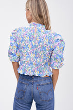Load image into Gallery viewer, Multi Floral Print Smocked Top

