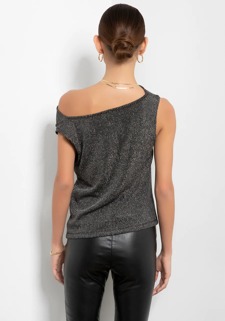 Metallic Rib Gigi Top