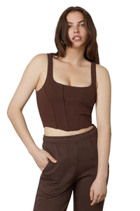 Espresso Seamed Corset Tank