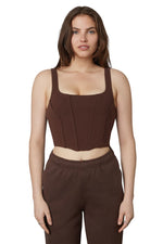 Load image into Gallery viewer, Espresso Seamed Corset Tank
