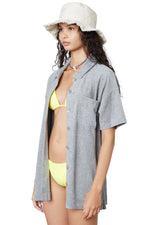 Load image into Gallery viewer, Heather Grey Terry Coverup
