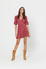 Load image into Gallery viewer, Mabel Goldie Wrap Mini Dress
