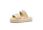 Load image into Gallery viewer, Ischia Two-strap Pearl Yute Flatform
