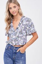 Load image into Gallery viewer, Abstract Floral Print Blouse
