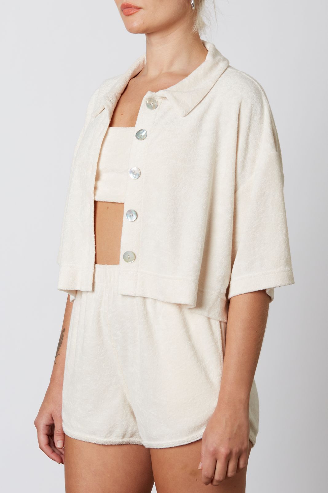 Stone Cropped Terry Shirt