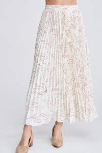 Floral Print Pleated Skirt