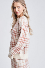 Load image into Gallery viewer, Plaid Sweater Pullover
