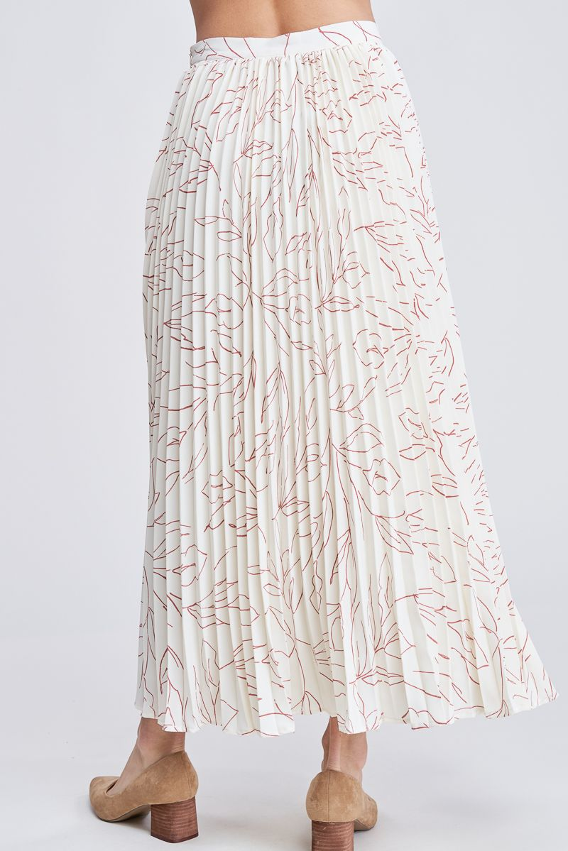 Floral Print Pleated Skirt