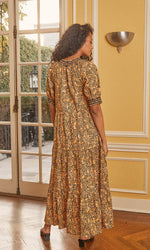 Load image into Gallery viewer, Kirstin Leopard Poplin Midi Dress
