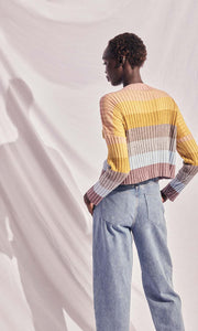 Syra Rainbow Stripe Knit Cardigan